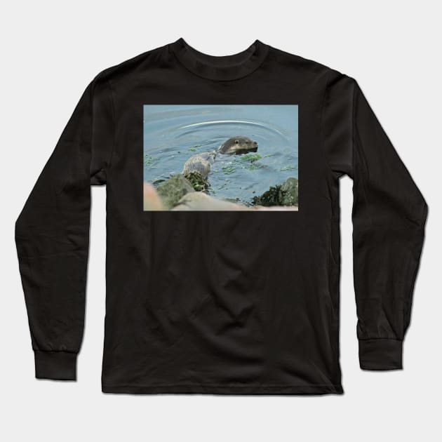 Otter Long Sleeve T-Shirt by orcadia